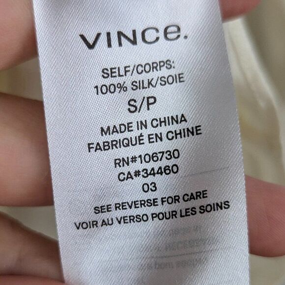 Vince | Women's 3/4 Sleeve Silk Blouse Size Small - Picture 6 of 10
